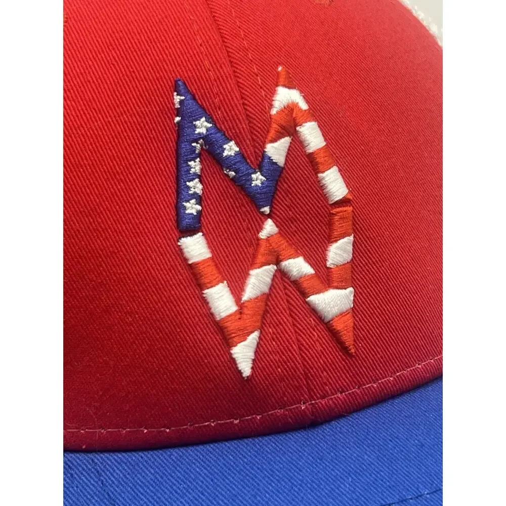Red, White & Blue Trucker Hat with Star Stripe Logo